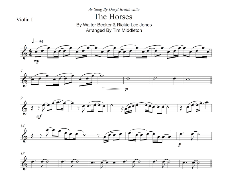 Beautiful String Quartet Arrangement of the Australian classic "The Horses" - As Sung by Daryl Braithwaite.