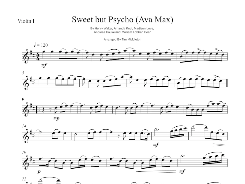 Funky String Quartet Arrangement of "Sweet but Psycho" as sung by Ava Max.